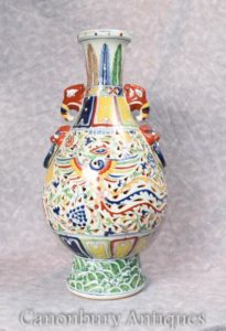 Single Chinesisch Qianlong Porzellan Drachen Urn Vase China Keramik