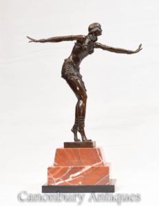 Art Deco Bronze Charleston Tänzer Figur von Chiparus
