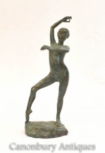 Etruskische Bronze Nymph Tänzerin Statue - Klassische Kunst