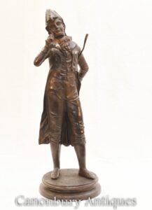 Französische Bronze Flaneur Statue - Dandy Figur