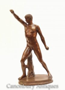 Klassische römische Athletenstatue aus Bronze - Grand Tour Nude Figur