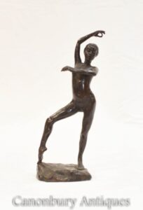 Nackte Nymphen-Tänzerin Bronze Figur etruskische Kunst