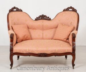 Antike viktorianische Sofa Couch Circa 1860 Interiors