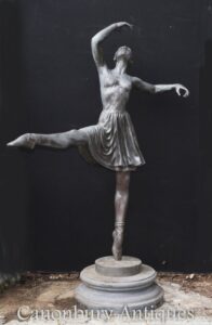 Große Bronze Balletttänzer Statue - Ballerina Casting Skulptur Milo