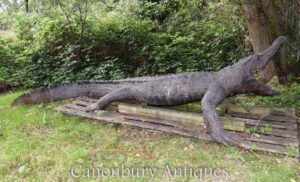 Lebensgroße Bronze-Krokodil-Statue - Pet Garden Alligator