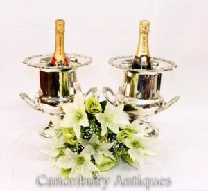 Paar Sheffield Silver Plate Ice Buckets - Champagner Weinkühler