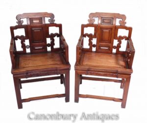 Paar antike chinesische Sessel - Hartholz Sitze Innenräume