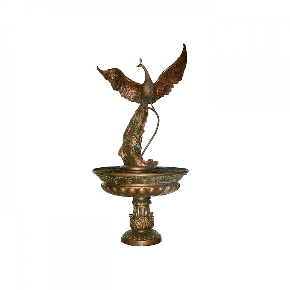 Bronze-Gartenbrunnen, Pfauen-Wasserspiel