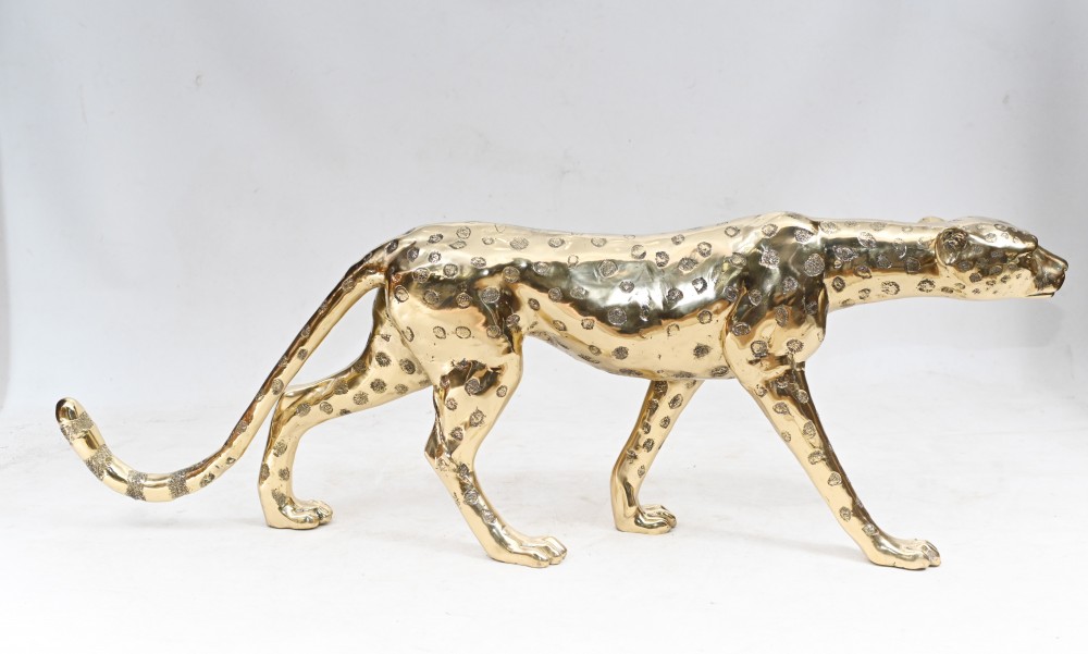 Bronzene Katzenstatue Leopard Art Deco Panther