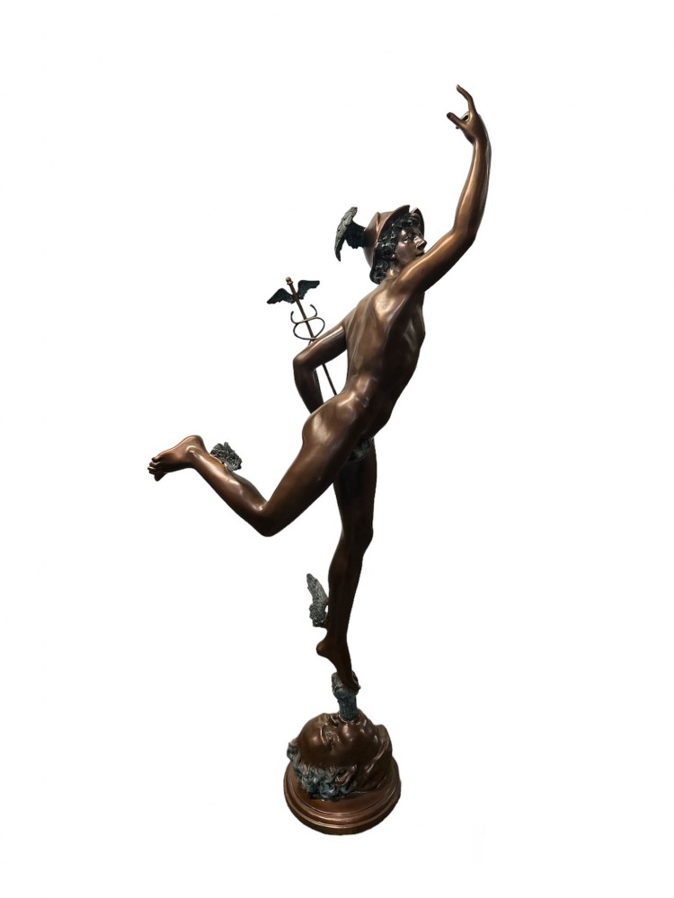 Bronzene Merkurstatue Hermes, klassische Kunst, Giambologna