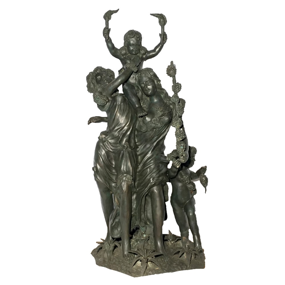 Französische Bronzestatue Cherub Maiden Spring nach Clodion Garden Casting